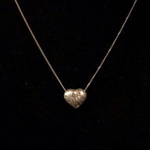 Authentic diamond and 18k white gold pendant